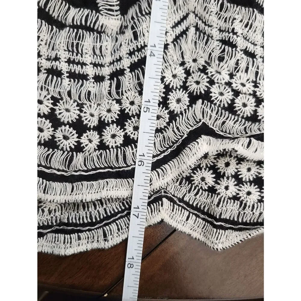 Black And White Embroidered Skirt